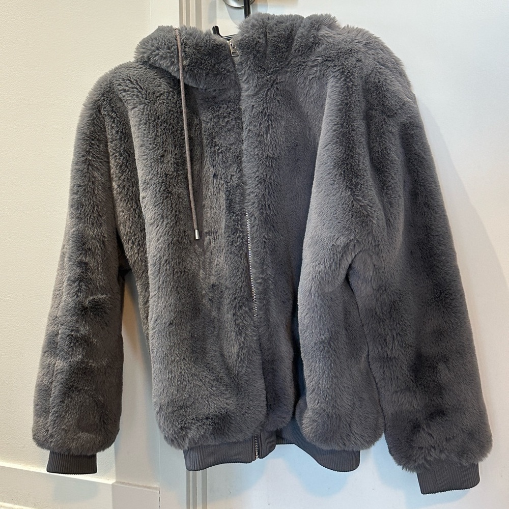 Maje Gray Teddy Jacket size 38